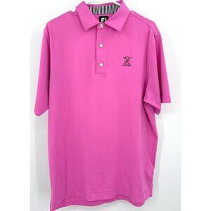 FootJoy FJ Golf Polo Shirt Mens M Pink Embroidered